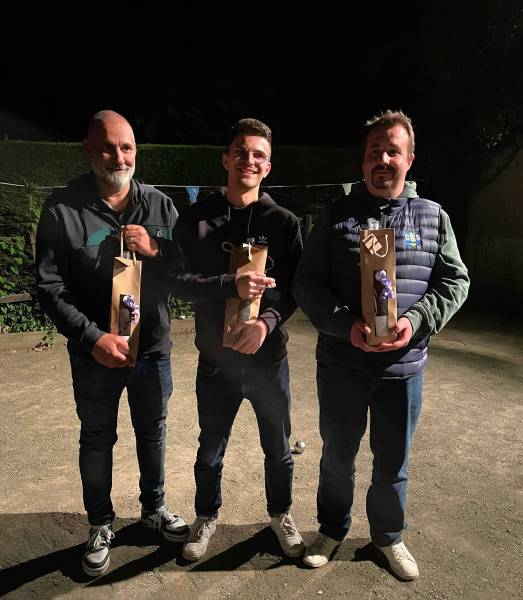 Champions 2024 de la pétanque Clim Assistance : Stéphane, Aubin et Raphaël